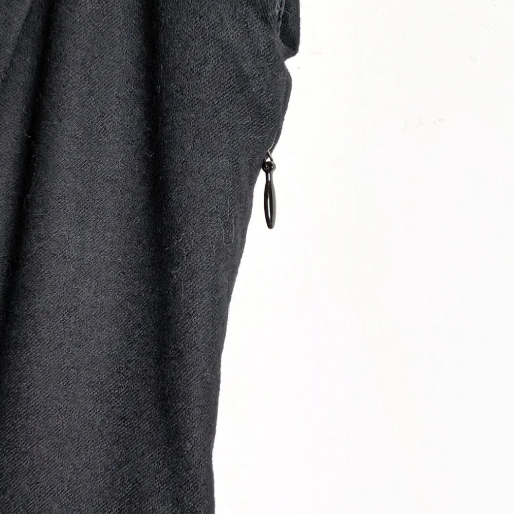 J. Crew Black V-neck Wool Blend‎ Professional Career Cap Sleeve Black 8